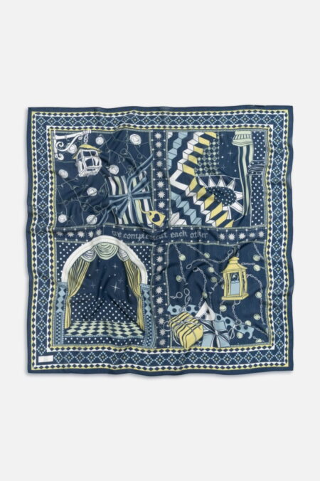 Ocean blue little love dream floss viscose scarf