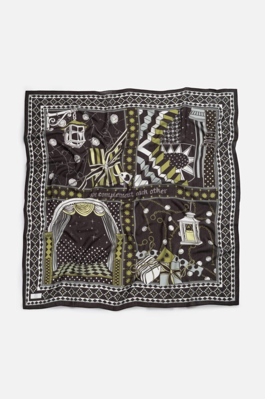 Brown little love dream floss viscose scarf