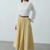 Yellow gathered detail maxi skirt