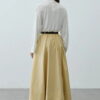 Yellow gathered detail maxi skirt