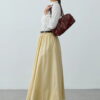 Yellow gathered detail maxi skirt