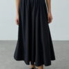 Black gathered detail maxi skirt