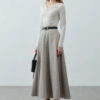 Gray multi-piece godet skirt