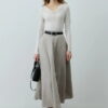 Gray multi-piece godet skirt