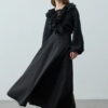 Black multi-piece godet skirt
