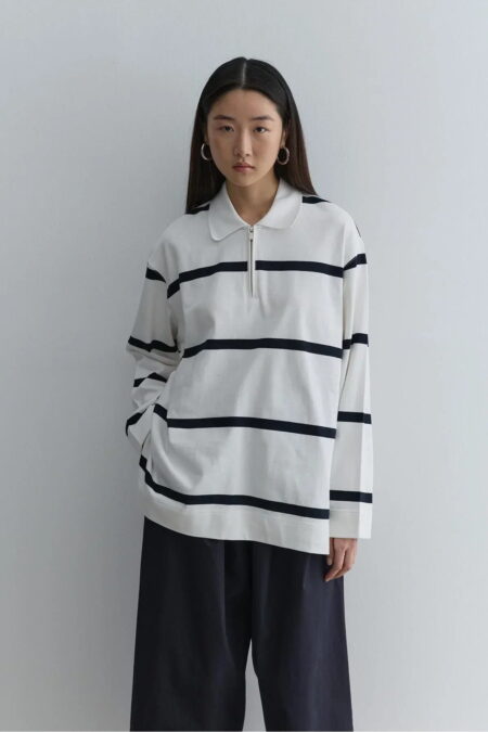 Navy blue premium zip-up sweatshirt