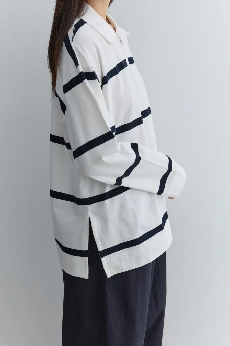 Navy blue premium zip-up sweatshirt