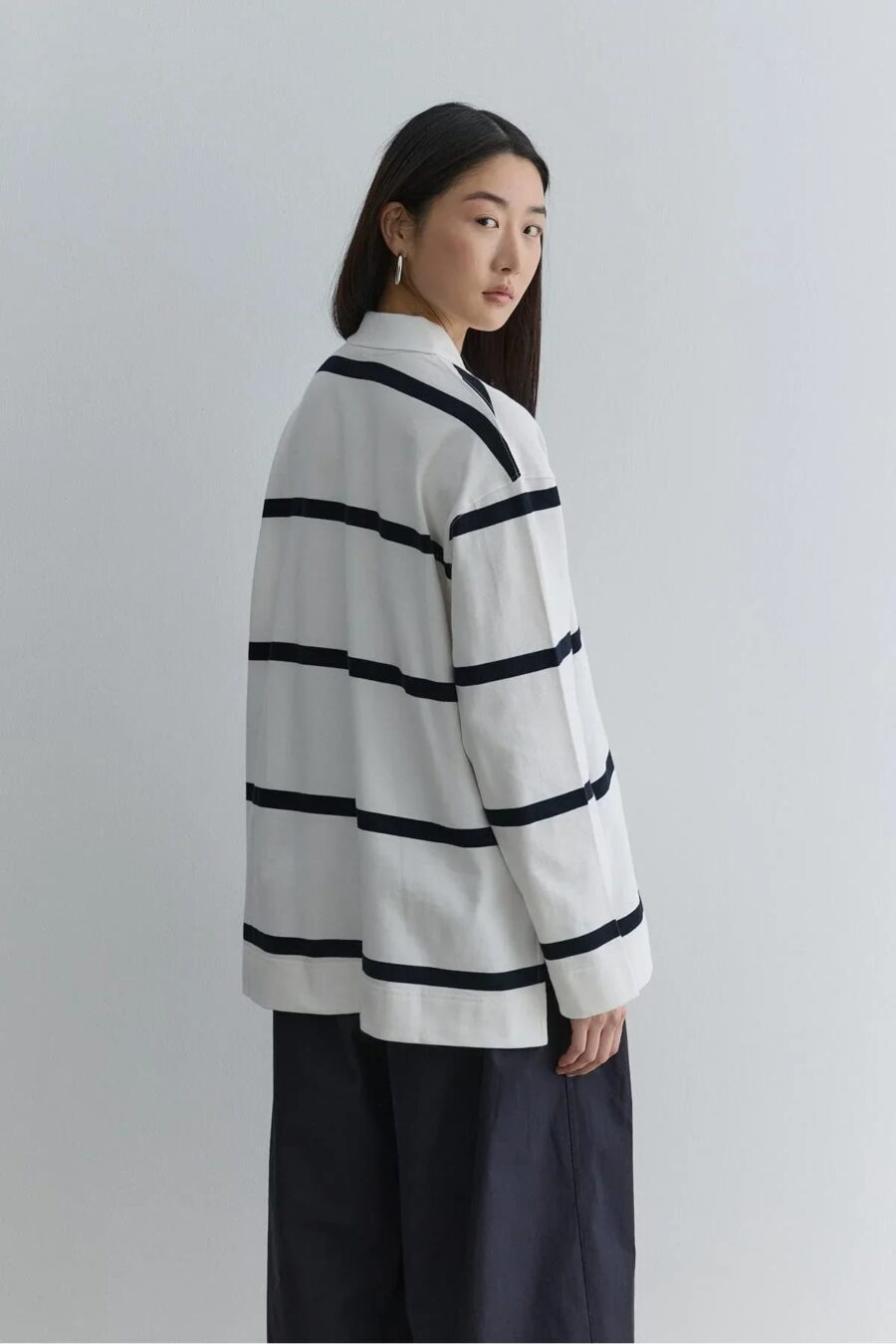 Navy blue premium zip-up sweatshirt