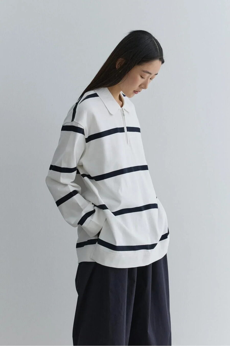 Navy blue premium zip-up sweatshirt