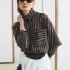 Bitter brown oversized striped shirt