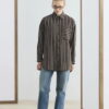 Bitter brown oversized striped shirt