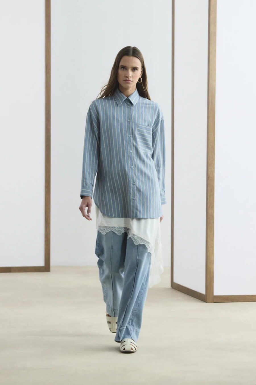 Light blue oversized striped shirt