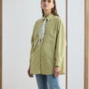 Olive oversized striped shirt